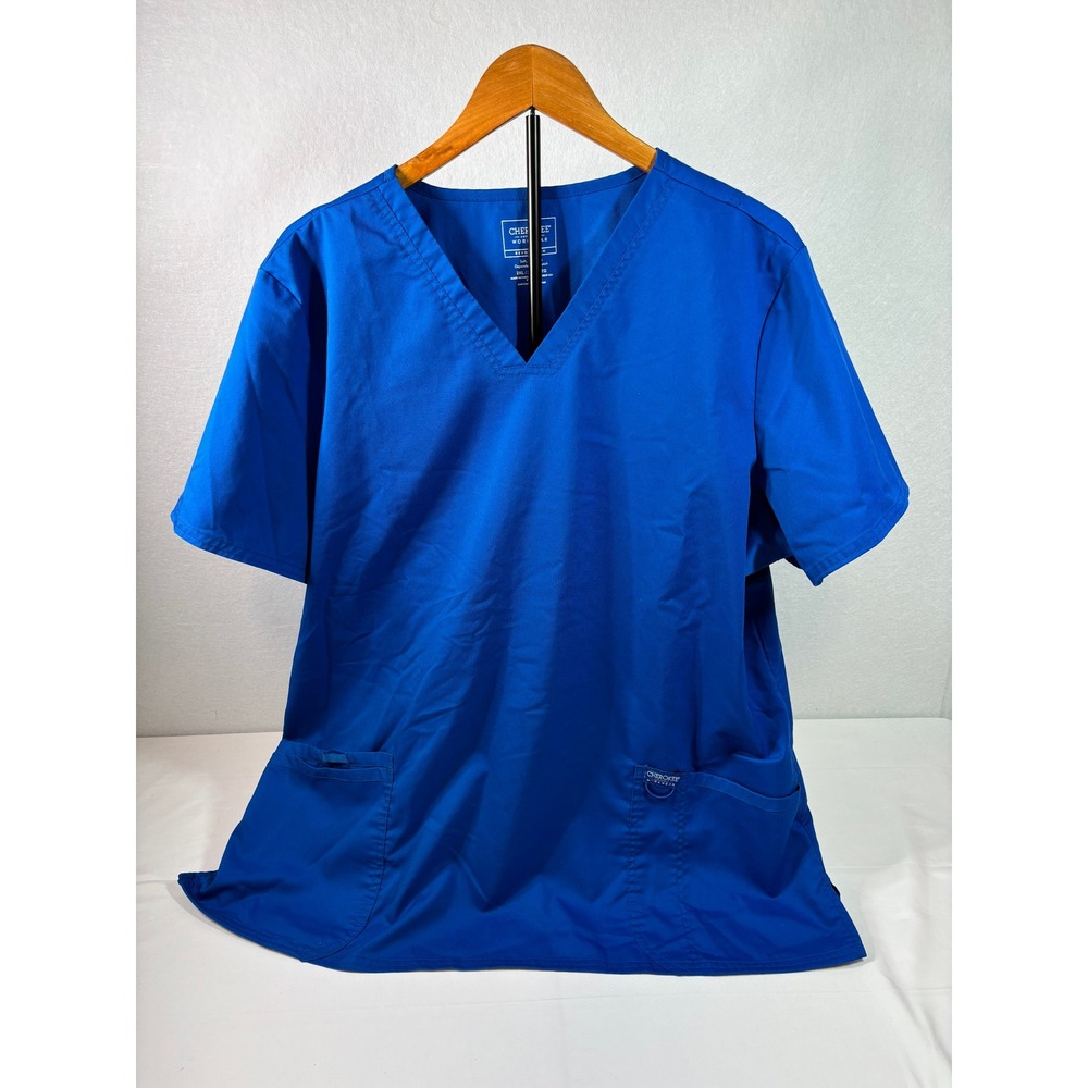 Cherokee Workwear Revolution Scrub Top Royal Blue 2XL WW620 V-Neck Stretch